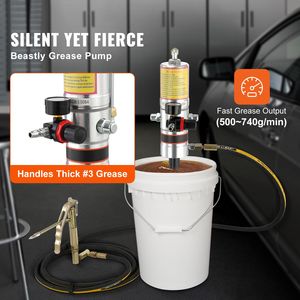 Pompa per Grasso ad Aria Compressa con Rapporto di Pressione 50:1, Tubo in Acciaio ad Alta Pressione da 13 Piedi, Pistola per Grasso Pneumatica - Product Image 2