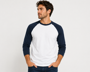 Camiseta de Manga Raglán Personalizada para Hombre, Estilo Béisbol, Oversize, Algodón Premium, Manga Larga, Casual, Streetwear, Prenda Lisa - Product Image 4