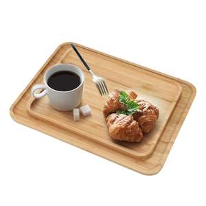 Plateau en bois artisanal avec émail de style folklorique Meena, design rectangulaire avec compartiments pour différentes portions - Product Image 1