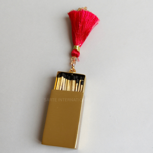 Decorative Brass Matchbox Holder with Tassel for <b>Matchsticks</b> Luxury Home Décor Wedding Gifts Hotels Restaurants Wholesale Buyers - Product Image 4