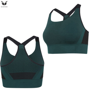 Nuevo sujetador deportivo de compresión para mujer, de tela ecológica, de color sólido, para gimnasio, fitness y running. - Product Image 6