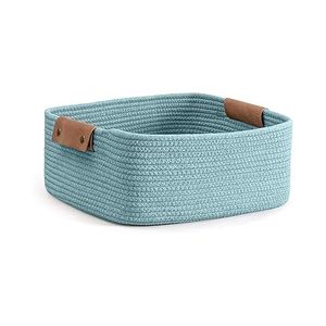 Customised Hot-selling Custom Woven <b>Basket</b> with PU Handles Used Toys and Sundries - Cotton Rope <b>Storage</b> <b>Basket</b> Toy Box <b>Basket</b> - Product Image 1