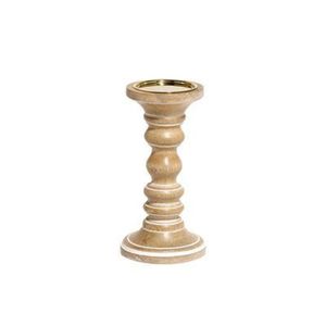 Custom Luxury Wood Pillar Candle Holder Handmade Carved Wooden Candle Stand for Candlestick Christmas <b>Table</b> Decor Candle Pillar - Product Image 1