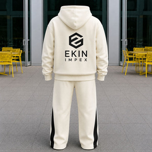 Custom Men Fleece Hoodie Tracksuit <b>Set</b> Oversized Streetwear Jogger Sweat Suit Private Label OEM Clothing - Product Image 4