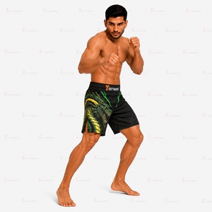 Shorts de combat MMA Premium 185 GSM en polyester et élasthanne, respirants, séchage rapide, pour Muay Thai, boxe, grappling, entraînement, OEM, marque privée - Product Image 4