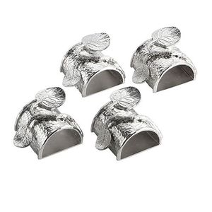Best Seller Olive Branch Silver Metal Napkin Ring Holder Luxury Wedding <b>Dining</b> <b>Table</b> Decoration Set - Product Image 4