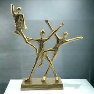 Jaffs Exports Golden <b>Figurative</b> Aluminium Sculpture 3cm H X 13cm W X 38cm L Handmade Modern Art Decor for Living Room Tabletop - Product Image 5