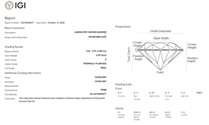 Diamant cultivé en laboratoire CVD, clarté IF, coupe excellente, 0,39 carats, pierres de diamant en vrac, fabrication de bijoux de mariage avec certificat IGI - Product Image 2