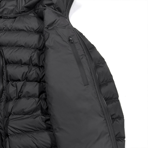 Designer <b>Men's</b> Winter <b>Jackets</b> Custom Soft Waterproof Black Puffer Coat with Hooded Collar Front Logo-Wholesale - Product Image 5