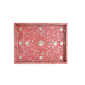 Bandeja con incrustaciones de madreperla Rectangular de lujo Vintage, pieza de madera hecha a mano para estilizar, exhibición de comedor, regalo, Hotel, venta al por mayor - Product Image 5