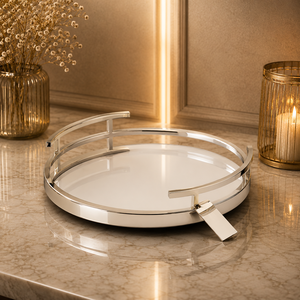 Hexagon Shape Floral Decorative Tray with <b>Mirror</b> Wall Ideal for Vanity Serving Storage Stylish Tabletop Accent Piece - Product Image 5