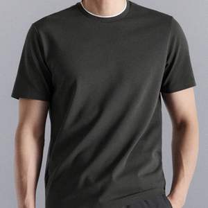 Camisetas personalizadas 100% algodón de alta calidad, estilo ringer azul liso para hombre, servicio OEM ODM, camisetas de algodón de color sólido. - Product Image 4