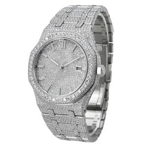 Reloj de Diamantes Moissanite de Lujo y Alta Calidad, Certificado D VVS, Correa de Acero Inoxidable de 20 mm de Ancho, Resistente al Agua - Product Image 1