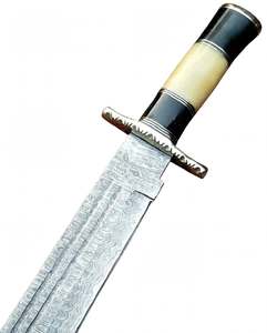 Handcrafted Damascus Steel Decorative Utility Tool <b>Bone</b> & Horn <b>Handle</b> Display Showpiece - Product Image 4