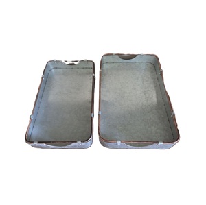 Luxury Iron Galvanized Rectangle Food Serving <b>Tray</b> <b>Silver</b> Finished Home And Hotels Usage Food & <b>Drinks</b> Serving <b>Trays</b> - Product Image 3