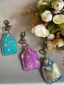 Nouveauté porte-clés en cuir de vachette porte-clés en cuir de vachette léopard porte-clés élégants porte-clés en fourrure véritable - Product Image 5