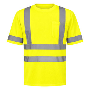 เสื้อยืดนิรภัยระดับมืออาชีพสำหรับผู้ชาย สะท้อนแสง แขนสั้น เหมาะสำหรับงานก่อสร้าง รักษาความปลอดภัย และงานอื่นๆ - Product Image 5