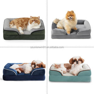 Enfriamiento personalizado gato perro cachorro perro cama sofá de espuma de memoria lavable a máquina caliente suave de lujo ortopédico camas para mascotas Cama grande para perros - Product Image 3