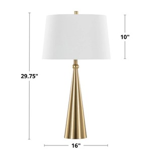 Gold Metal <b>Table</b> Lamp with Fabric Shade | Modern <b>Bedside</b> Lamp | Elegant Home Decor Lighting - Product Image 4