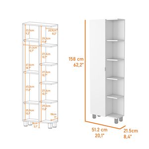 Mobiletto Porta Asciugamani Los Angeles con Cinque Ripiani e Una Divisoria per Uso Bagno - Product Image 3