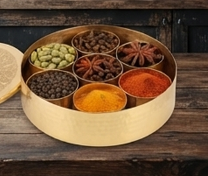 Support de rangement rond en métal de qualité supérieure avec couvercle sculpté, style vintage fait main, pour la cuisine - Product Image 6