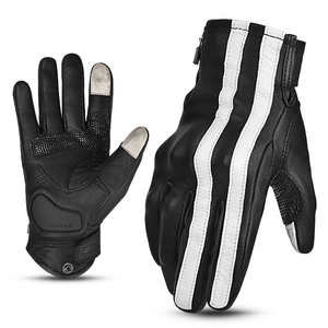 Guantes de Motocross de Cuero con Protección Completa en los Dedos y Palma, Nudillos Reforzados con Fibra de Carbono, Pantalla Táctil, Resistentes al Agua - Product Image 2