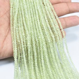 Natural Green Prehnite Faceted Rondelle Gemstone Beads 3mm Prehnite Beads Strands for Jewelry Making High Quality Gemstone Beads - Product Image 5