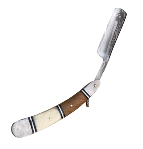 Navaja de Afeitar Plegable Recta de Acero de Damasco Hecha a Mano, Lista para Usar, con Hoja Clásica de Barbero para Afeitar la Cara, para Hombre - Product Image 3