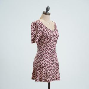 Green Chiffon Anti-Wrinkle Floral A-Line Midi <b>Dress</b> Hooded Neck Sleeveless <b>Loose</b> Fit Casual <b>Summer</b> Breathable Natural High Slit - Product Image 3