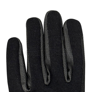 Black PU Leather Riding Gloves Custom Design <b>Full</b> Finger Anti <b>Slip</b> Durable Synthetic Winter Equestrian Gloves OEM - Product Image 5