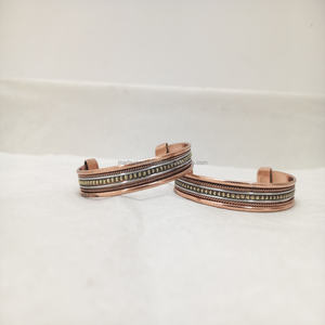 <b>Copper</b> <b>Bracelet</b> Pure Metal Cuff Handmade Artisanal Kada Healing Energy Wristband Traditional Rustic Luxury Elegent High Qualtiy - Product Image 3