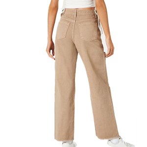 Jean en denim déchiré décontracté avec perles, effet vieilli, coupe oversize, ultra-doux, respirant, écologique, pour femme, ample, en tissu de qualité supérieure - Product Image 2