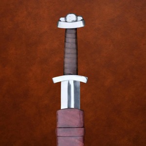 Handmade Custom Carbon Steel Straight Edge Spear Point Blade <b>Wood</b> <b>Wrapped</b> Handle Knife with Scabbard DIY Grade 32 Inches - Product Image 3