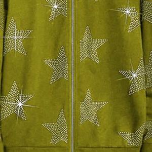 วัสดุสวมใส่สบาย ดีไซน์ทันสมัย ระบายอากาศได้ดี เสื้อฮู้ดดี้ผู้ชายประดับเพชร ทนทาน ใช้งานได้นาน บริการ OEM เสื้อฮู้ดดี้ผู้ชายประดับเพชร - Product Image 4