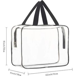 <b>Large</b> Clear <b>Waterproof</b> Transparent Plastic Tote <b>Bag</b> Handbag Purse Organizer for Makeup Cosmetics - Product Image 2