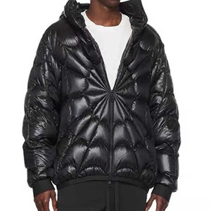Chaqueta Bomber Negra para Hombre, Impermeable, Cortavientos, Acolchada, con Cierre de Cremallera, Chaqueta de Primavera, Gruesa, Holgada, de Manga Larga - Product Image 1
