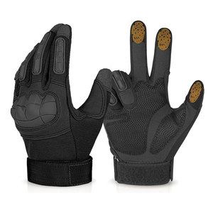 Gants tactiques pour hommes compatibles avec les écrans tactiles, protection rigide des phalanges et rembourrage de la paume pour la conduite à moto - Product Image 1