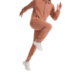 Unisex Casual Tracksuit Set Solid Color Full <b>Zip</b> <b>Hooded</b> Sweatshirt With Side Pockets Polyester Joggers Autumn Wear - Product Image 6