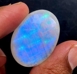 Pendentif en Pierre de Lune Arc-en-ciel Blanche de Haute Qualité, Cabochon à Effet Arc-en-ciel Éclatant, Pierre Précieuse en Vrac, Vente en Gros - Product Image 6