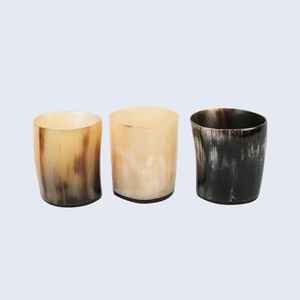 Top Selling High Quality Classic Style Short Horn Glass Indoor Decor Natural Colored Drinking Tankard for Beer Glasses - Product Image 6