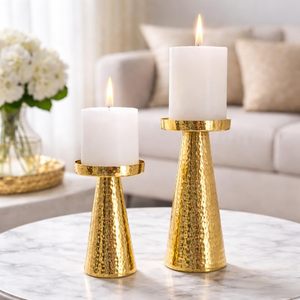 Candelabro Moderno con Diseño Martillado para Decoración del Hogar, Acabado en Latón Dorado, Candelabro Decorativo para Mesa de Comedor, Sala de Estar - Product Image 1