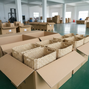 Paniers de rangement rectangulaires en rotin naturel, tissés à la main, écologiques, pour la maison, la cuisine, la salle de bain, l'hôtel, la buanderie, vente en gros - Product Image 4