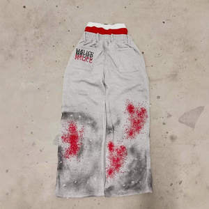 Pantalones de pana de pierna ancha de dos piezas con estampado de grafiti de doble capa, estilo hip hop, streetwear unisex para parejas, novedad 2026 - Product Image 2
