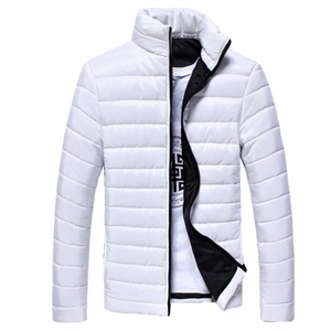 Chaqueta de burbujas de color sólido para hombre, forro de algodón, cuello alto, impermeable, transpirable, de secado rápido, abrigo de invierno, informal, corte ajustado, regular - Product Image 3