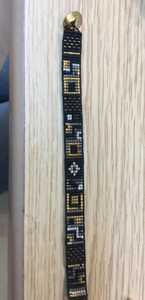 Pulsera de Cuentas Hecha a Mano con Patrón Negro/Amarillo/Plateado, Cuentas Rectangulares de Piedra para Hacer Pulseras, NOUSHAD HANDICRAFTS NH-695 IGI - Product Image 2