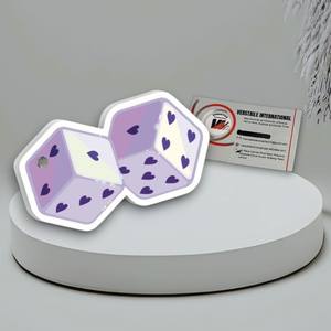 Plaques magnétiques en acrylique pour extensions de cils, personnalisées avec logo professionnel, motif cœur diamant violet, marque privée, écologiques - Product Image 2