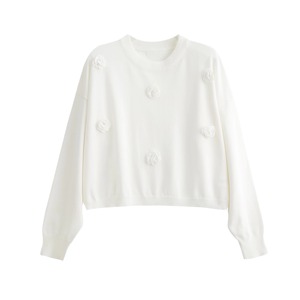 Pull-over en tricot pour femme, col rond classique, chaud et décontracté, style tendance, fabrication OEM, usine de vêtements au Bangladesh - Product Image 4