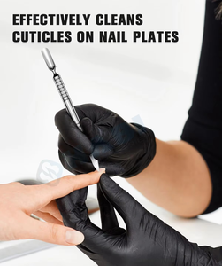 Pousse-cuticules double tête amélioré - Outil de manucure en acier inoxydable à bords courbés et biseautés, outils de beauté - Product Image 2