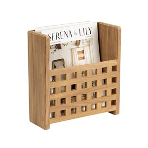 Porte-revues en teck vintage artisanal en gros avec deux compartiments - Product Image 5