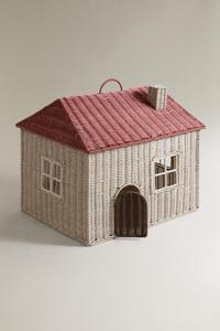Cesta de Mimbre Premium para Casa de Muñecas, Tejida a Mano, de Una Sola Capa, Plegable, con Ventanas y Puerta Encantadoras, para Almacenamiento de Juguetes para Niños - Product Image 5